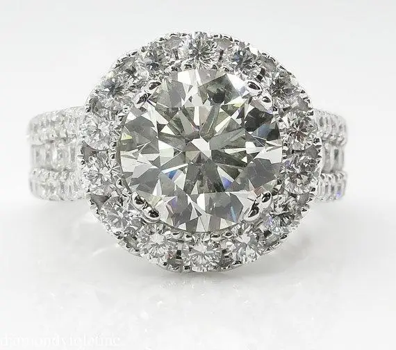 

14K White Gold Diamond Rings Jewelry for Women Bizuteria Anillos Bague Ring diamant 2 carats topaz Diamond ring anel jewellery