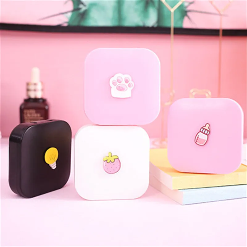 1 шт. Милая коробка для контактных линз с героями мультфильмов сердечками девочек