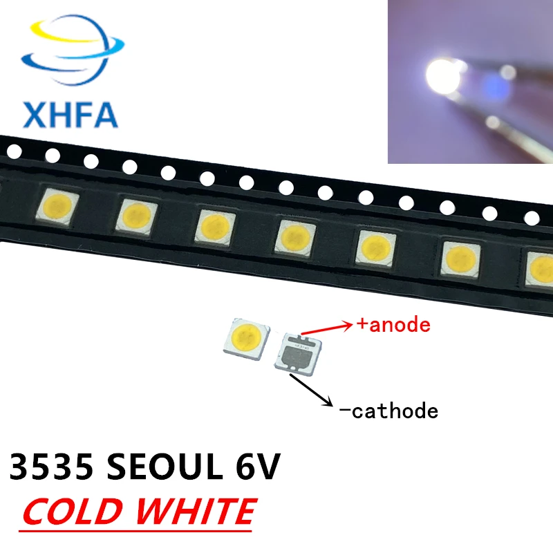 400 Сеул высокое Мощность светодиодный Светодиодный Подсветка 2 Вт 3535 6V холодный