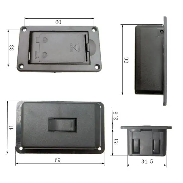 

9V Battery Compartment Cover Case for Guitar Bass Active Pickup Parts