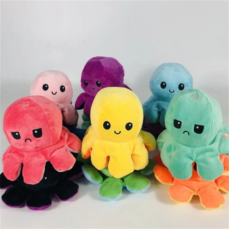 

Strange Genuine Two-side Toys Flip Child Accessories Octopu Gift Funny Nap Toys Bedroom Christmas Peluche Octopus