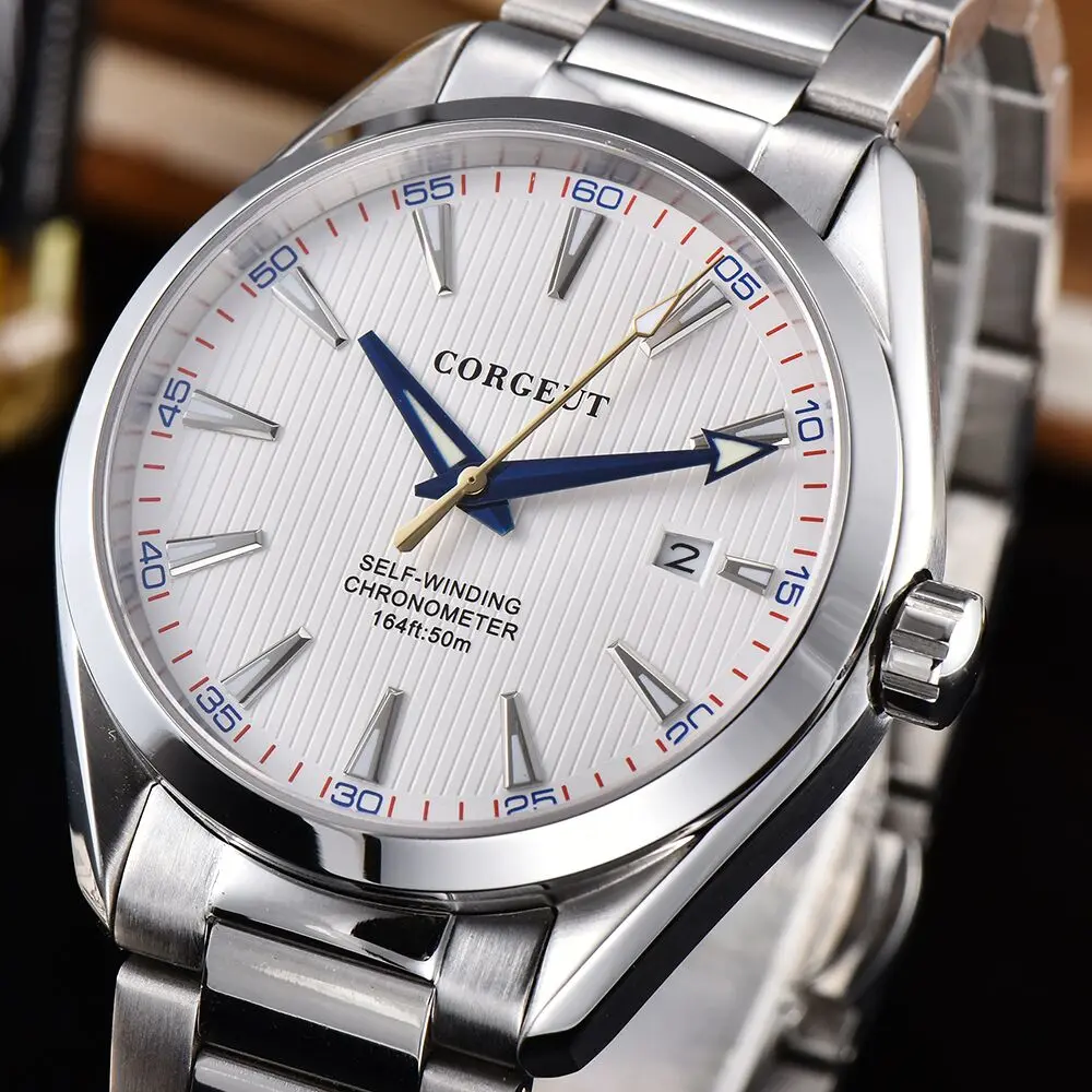

Corgeut Mens Watch 41mm Luminous Stainless Steel Bands NH35A ,Miyota Automatic Movement Sapphire Glass Waterproof Mechanical