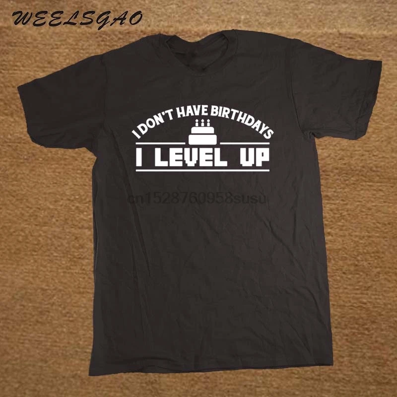 День рождения I LEVEL UP Футболка с принтом подарок идея для компьютерщика геймера |