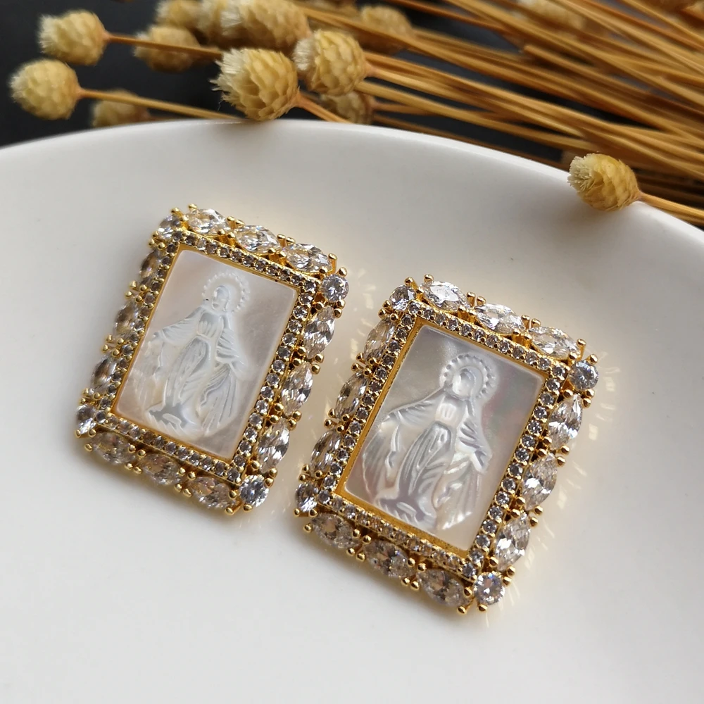 

10pcs/lot 20x25mm Natural Lady of Grace Mother Pearl Shell Pendant & Charms for Necklace Grace mother pearl Pendant