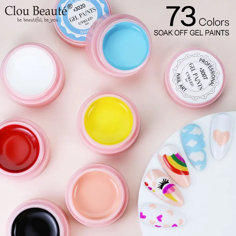 Clou Beaute 73 цветная краска УФ гель лак для ногтей отмачиваемый нейл-арта Краска ing