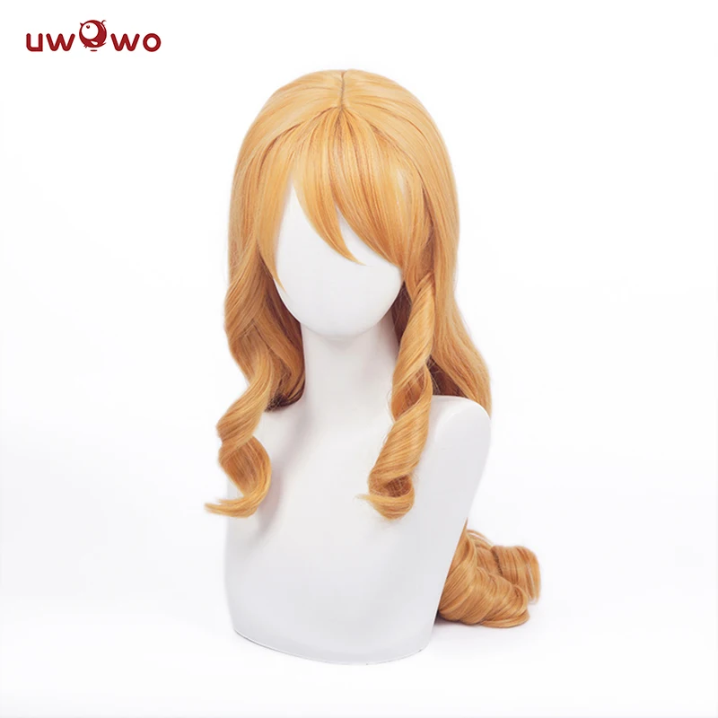 UWOWO Soraka Cos Game League of Legends Cafe Cuties Maid Косплей парик 80 см желтые длинные волосы милые для