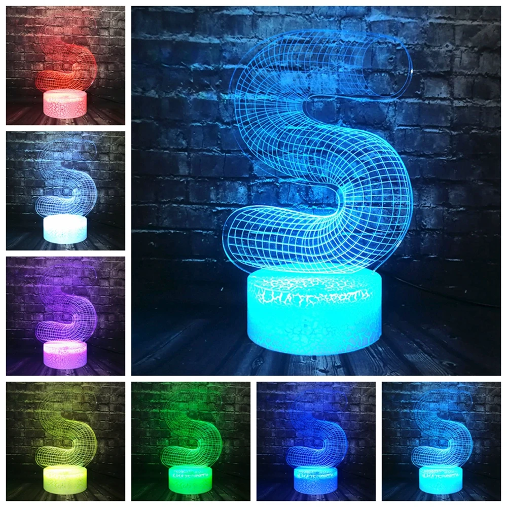 Светодиодный светильник с буквенным алфавитом J Z Y 7 цветов трещинкой сменный