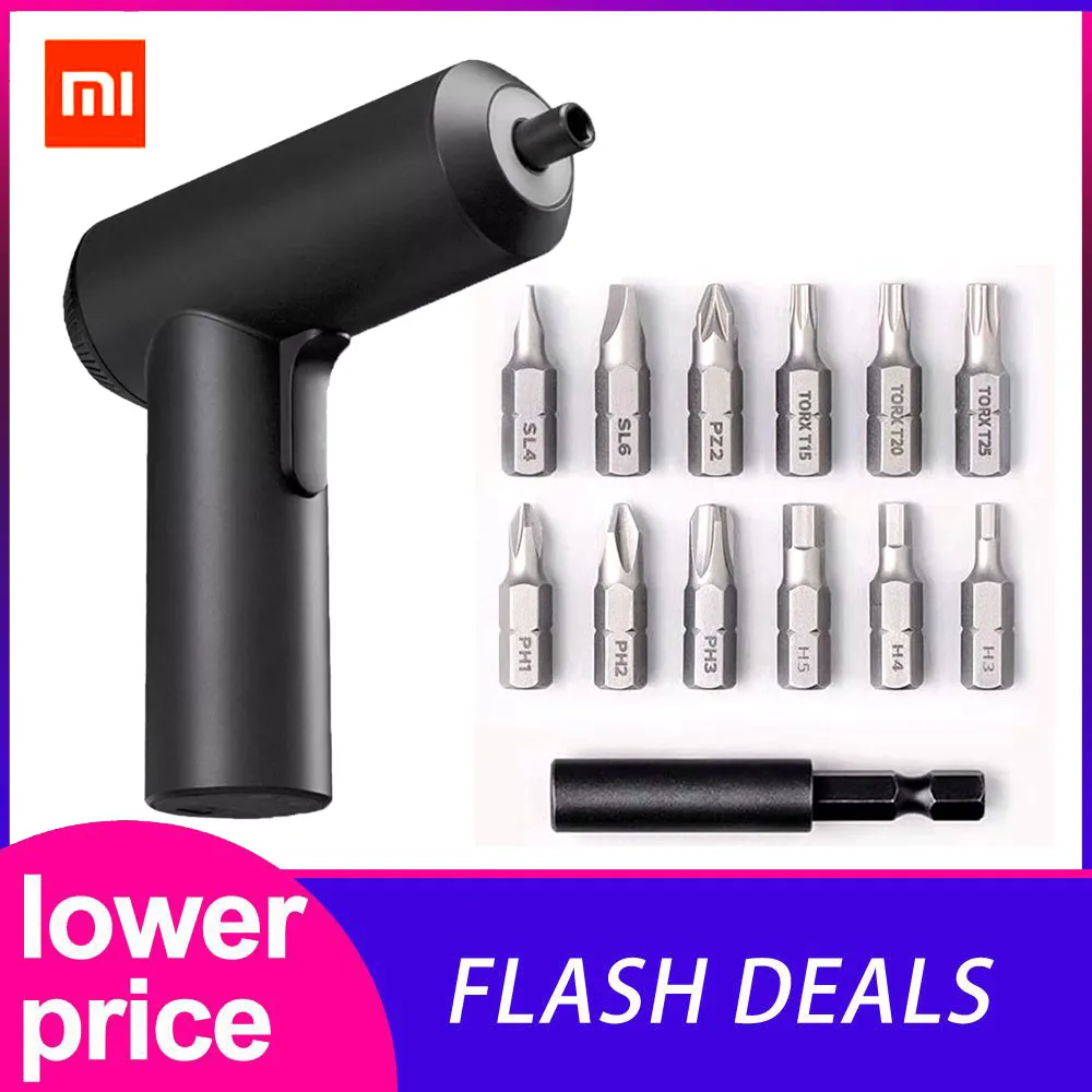 Xiaomi беспроводная аккумуляторная отвертка 3 6 V 2000mAh Li Ion 5N. m электрическая с 12 шт. S2