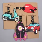 Аксессуары для путешествий, креативная бирка для багажа с ракетами, милая силиконовая бирка для чемодана, держатель для удостоверения личности, бирка для багажа, переносная бирка