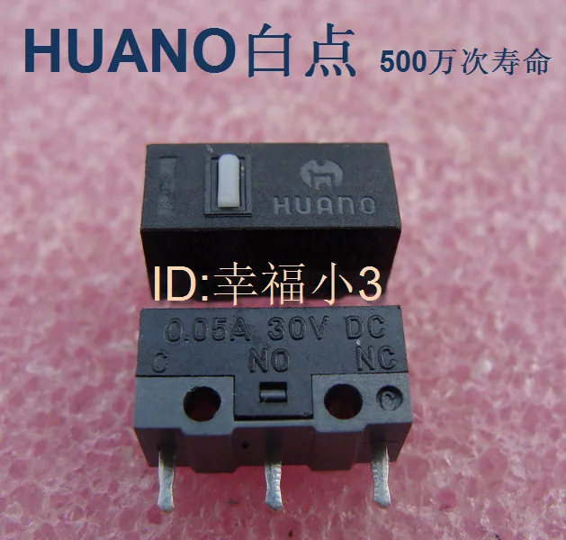 

10pcs/lot 100% Original HUANO Mouse Micro Switch Mouse Button Life 5000000 Silver Dot