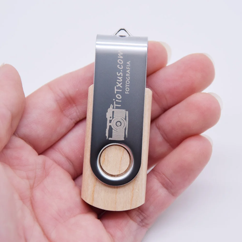 Деревянный вращающийся USB + флип бокс флэш накопитель 3 0 64 ГБ 32 16 8 карта памяти для