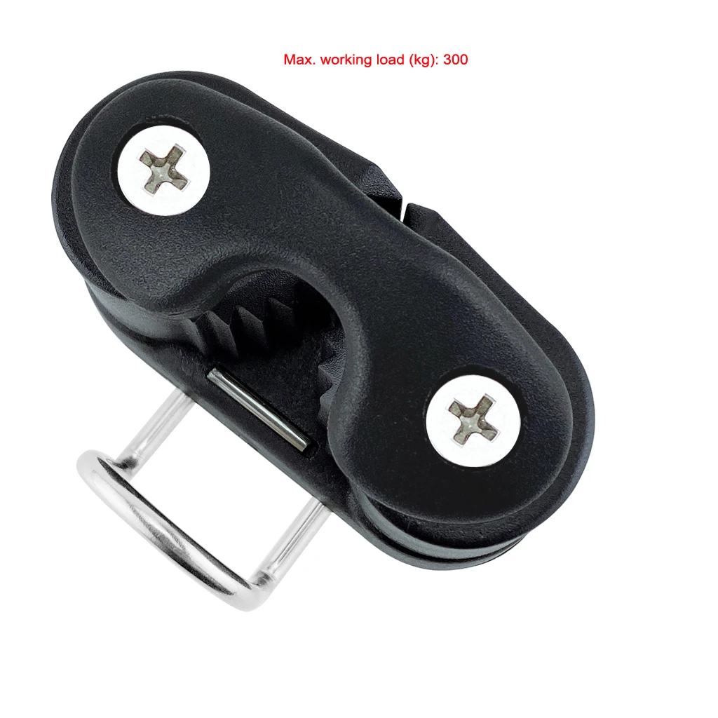 

2PCS Black Composite Ball Bearing Cam Cleat with leading Ring Pilates Equipment Boat Fast Entry Rope Wire Fairlead Sailing