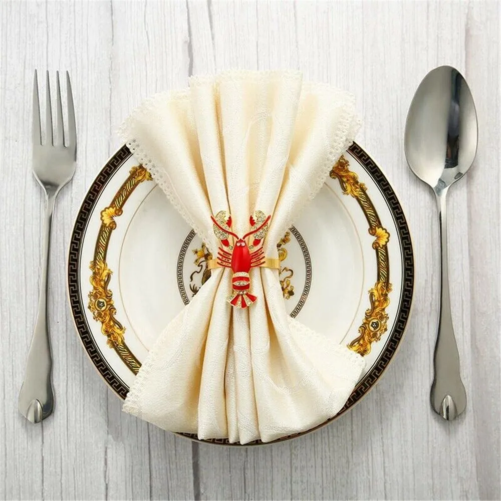 

6PCS Lobster Napkin Rings Crayfish Napkin Rings Napkin Buckle Table Setting Centerpiece Decor