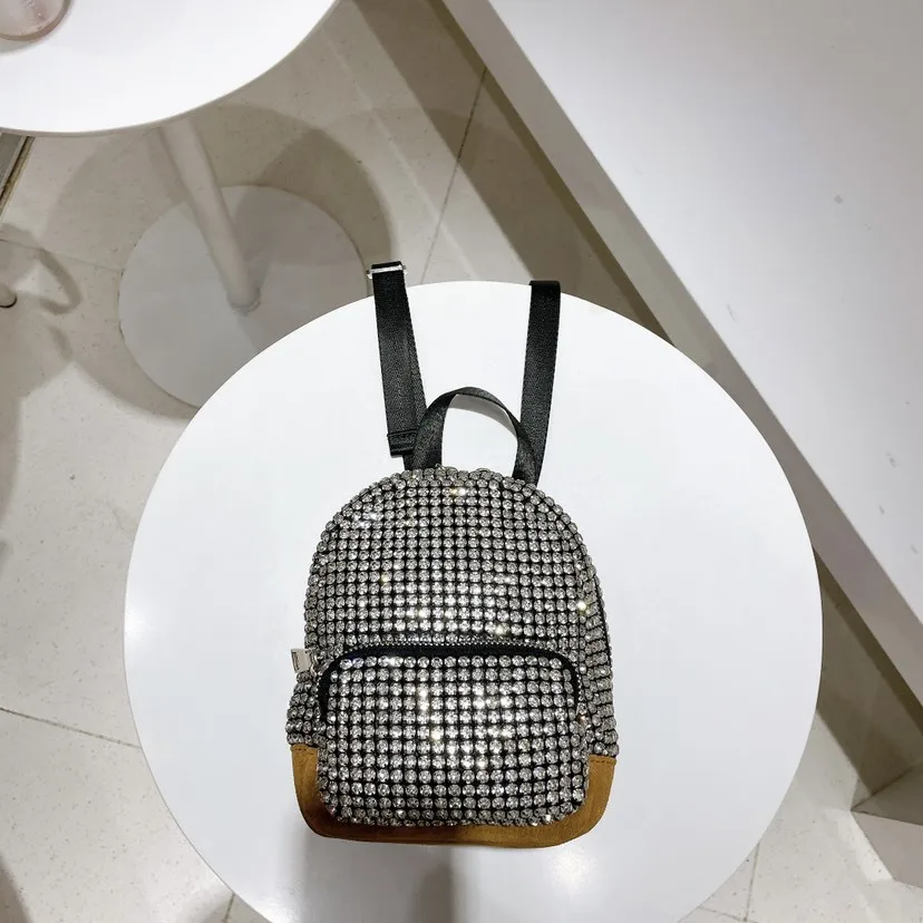 Рюкзак со стразами мини-сумка с кристаллами модная женская школьная сумка для