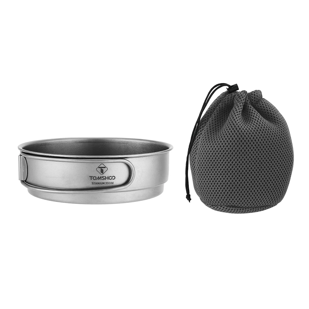 

TOMSHOO 350ml Camping Fry Pan Titanium Frying Pan Outdoor Portable Single Pot Campfire Pot Picnic Pan