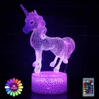 Акриловая настольная лампа 3D Единорог USB светодиодные лампы для дома украшения комнаты сенсорный пульт дистанционного управления Управление ночные светильники праздничный подарок на день рождения