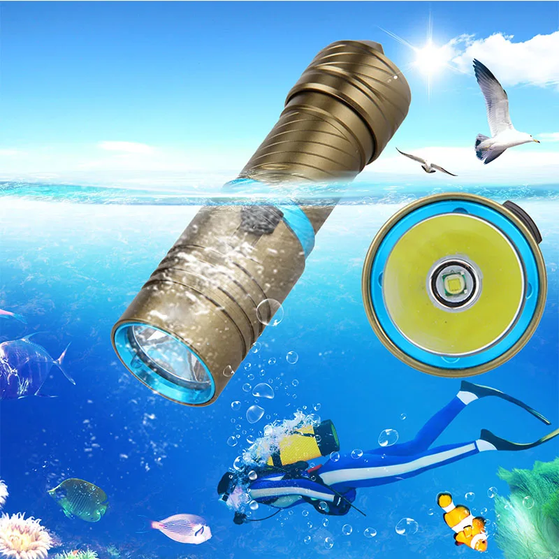 Светодиодный водонепроницаемый подводный фонарик высокой мощности для дайвинга