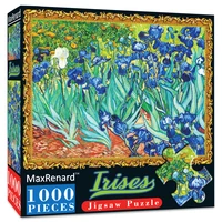 maxrenard 1000 pieces puzzles for adults 4869cm van gogh irises paper assembling painting art puzzles toys for adults games