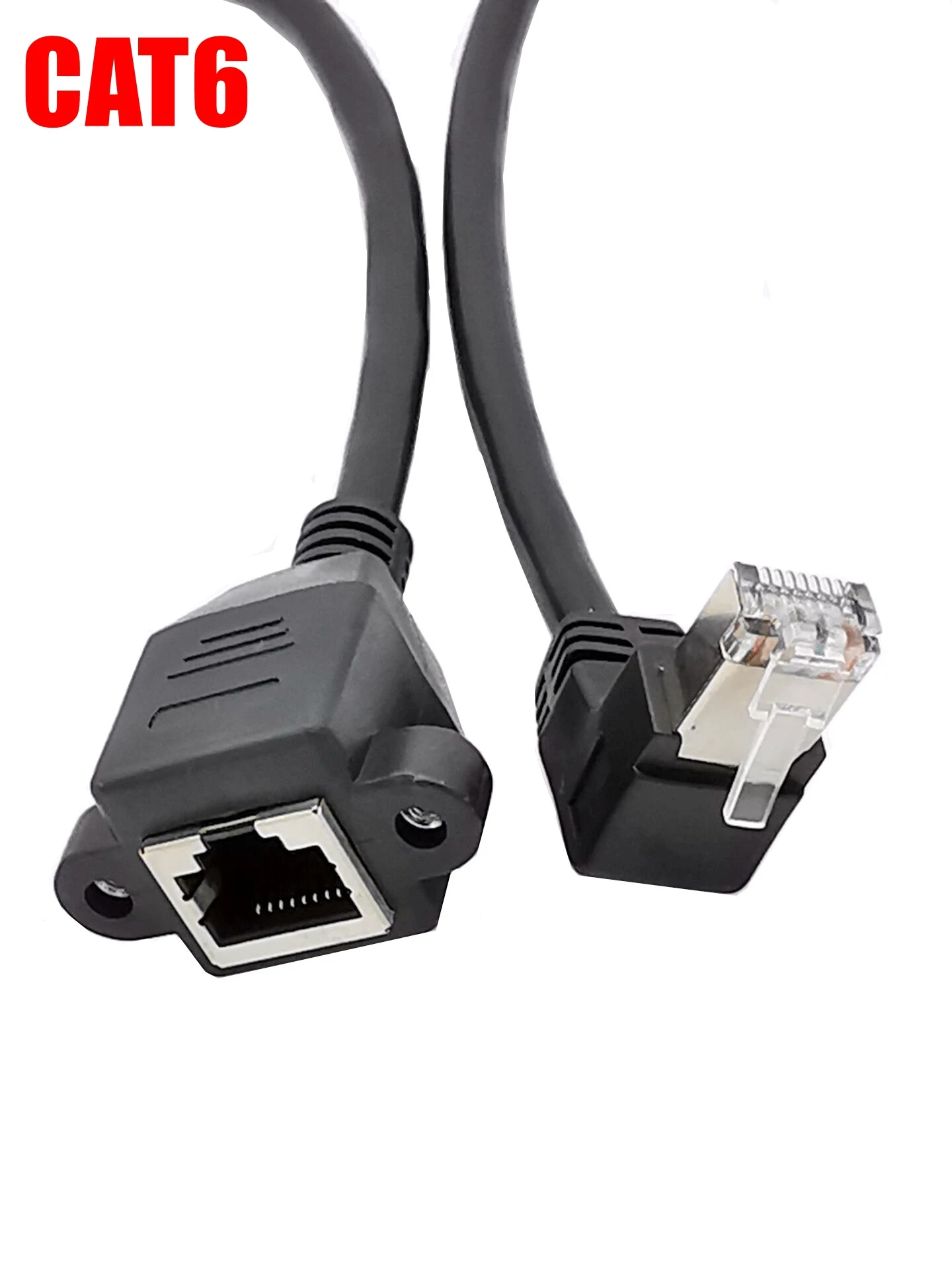 Left Right UP Down Angled 90 Degree 8P8C FTP STP UTP Cat6 RJ45 with screw Lan Ethernet Network Extension Cable 0.3m |