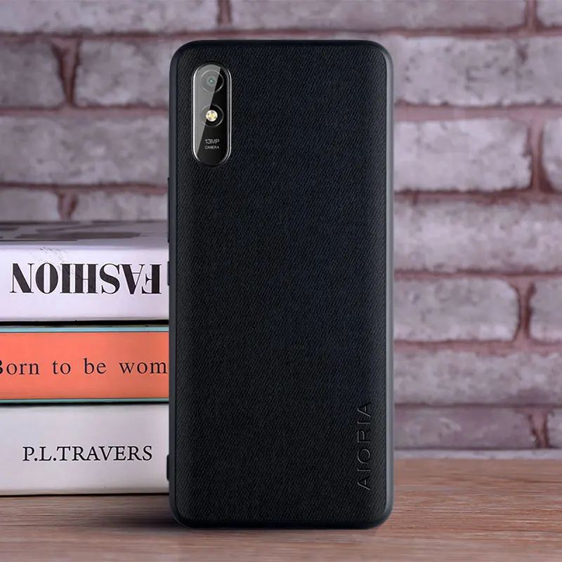 Чехол для Xiaomi Redmi 9A роскошный чехол из текстильной кожи мягкий ТПУ Жесткий ПК