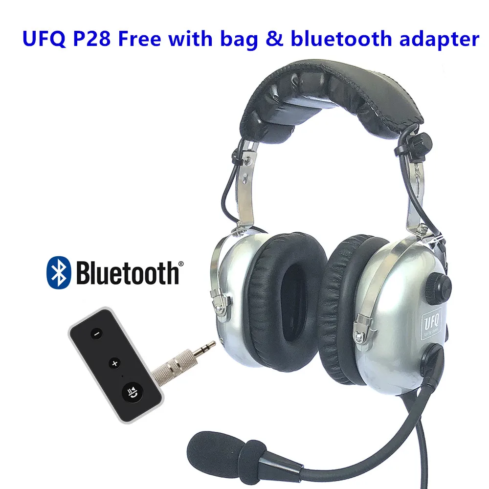 Фото Авиационная гарнитура UFQ Silver P28 с Bluetooth-адаптером и сумкой отличный пилота PNR Hi-Fi