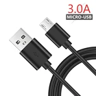 Кабель USB A-Micro USB для Android, зарядный кабель для синхронизации данных и зарядки, черный, 0,25 м, 1 м, 1,5 м, 2 м, 3 м, 3 А, для Samsung, Huawei, x-box One