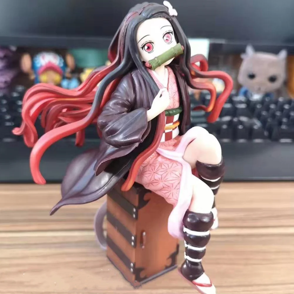 nezuko 2 no box Kimetsu no Yaiba фигурки героев аниме Kamado Tanjirou Nezuko Demon Slayer Zenitsu фигурка коллекционера Рождественская демоническая игрушка кукла - Цвет: nezuko 2 no box