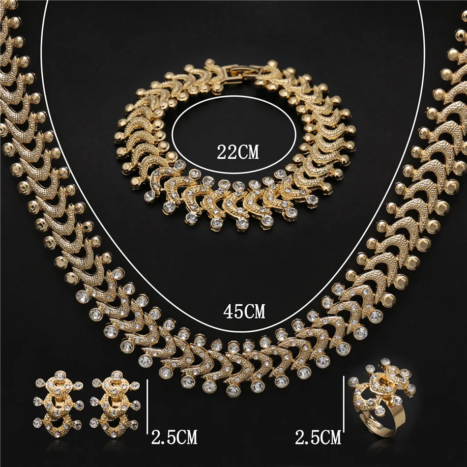 

Fani Nigerian Wedding woman accessories jewelry set African Beads Brand Jewelry Set 2020 Dubai Gold Color Jewelry Set Wholesale