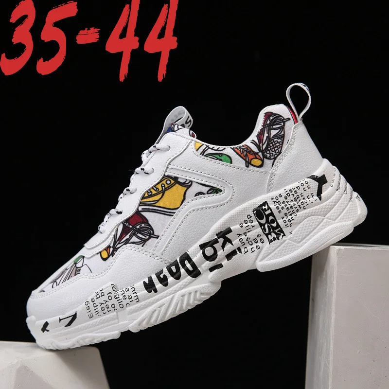 

Spring Sneakers Woman Casual Shoes Graffiti Ladies Vulcanized Shoes White Fashion Platform Sneakers Lover Shoes Ladies loafers