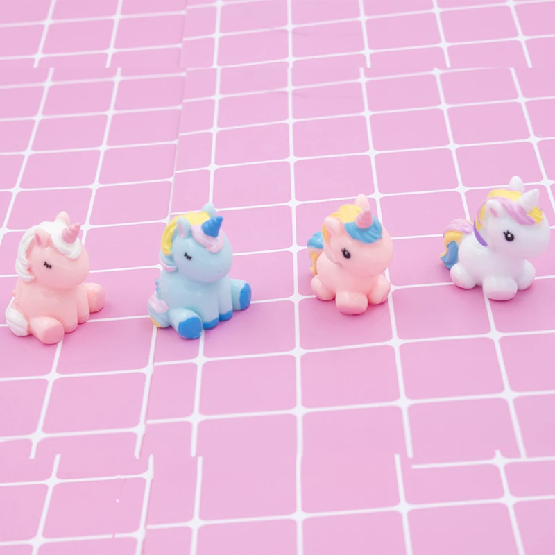 Миниатюрная Очаровательная красочная фигурка единорога планшетов животных