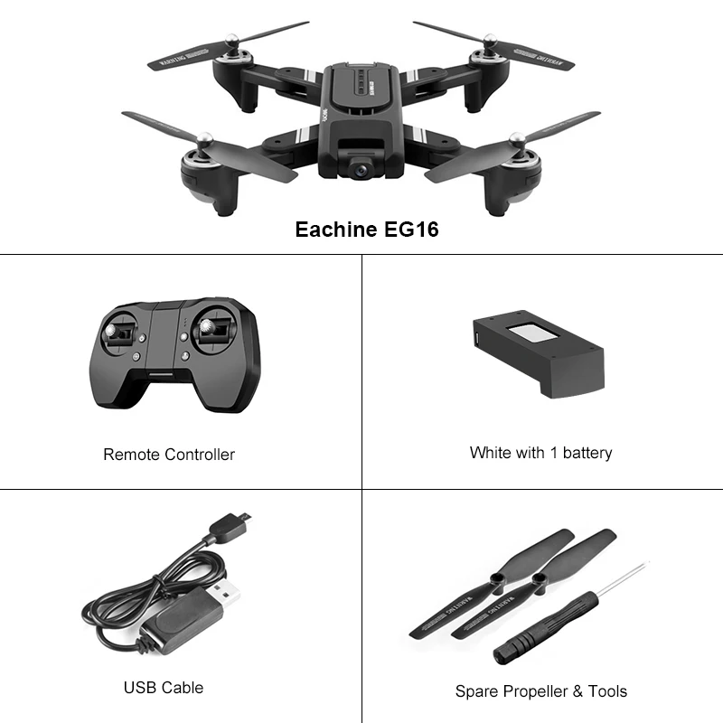 1 Battary Eachine EG16 WINGGOD gps 5G WiFi FPV с 4K HD камерой оптическое рассредоточенное позиционирование Радиоуправляемый Дрон Квадрокоптер RTF приложение следующий режим - Color: 1 Battary