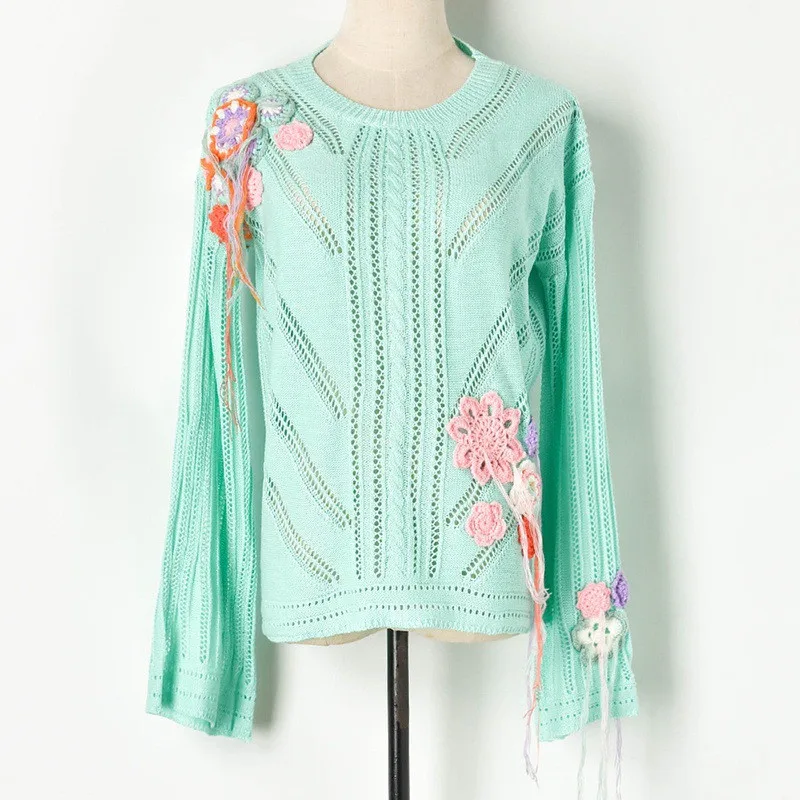 Женские пуловеры 2019 Осенние милые вязаные топы карамельных цветов свитер с