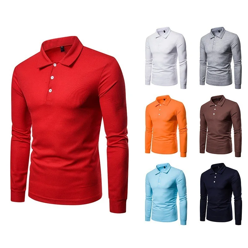 

2021 New Brand Mens Polo Shirt Long Sleeve Man Polo Shirts Men Fashion Casual Cotton Slim Fit Polos Men Jerseys Plus Size S-XXL