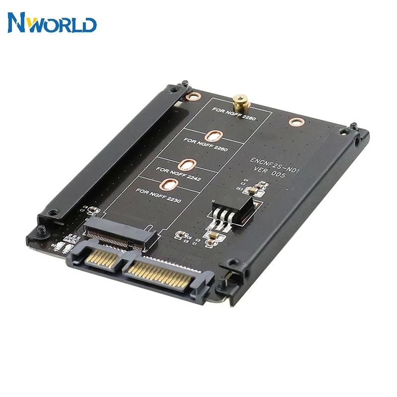 6Gb/s Metal Case B+M key M.2 NGFF SSD To 2.5 SATA Power Connector Adapter Card Eith Enclosure Socket M2 NGFF Adapter