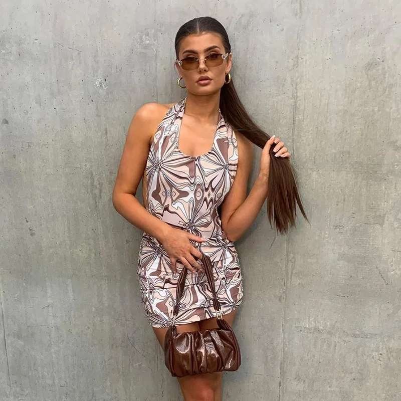 

Сексуальное женское платье без рукавов, с открытой спиной, на бретельках, облегающее мини-платье, приталенная Клубная одежда, размер, одежда...