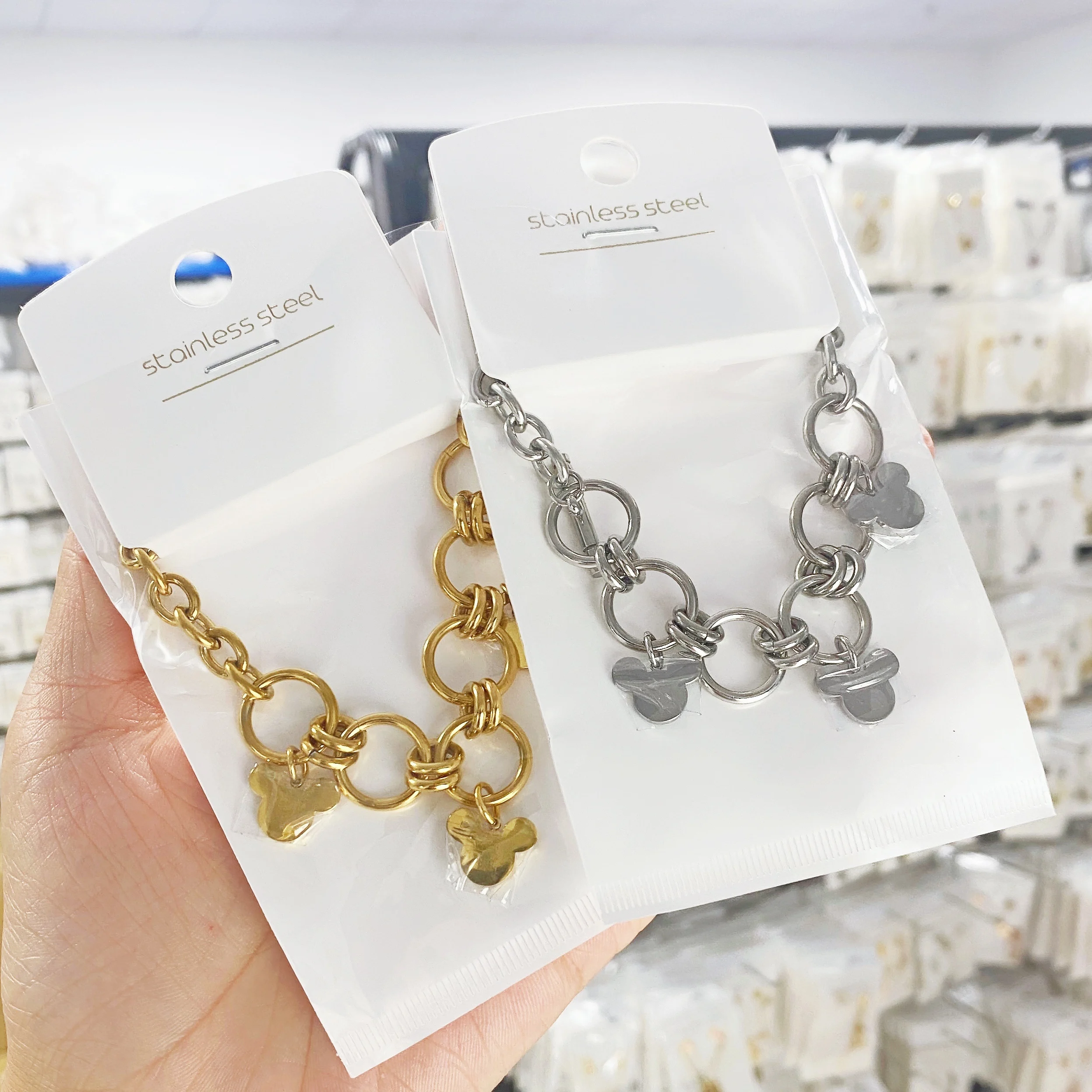 

Kawaii cutey Bracelet Lovely Kawaii Style Titanium Steel Material Bracelet Inlaid Zircon Rose Gold Color Women Jewelry Gift