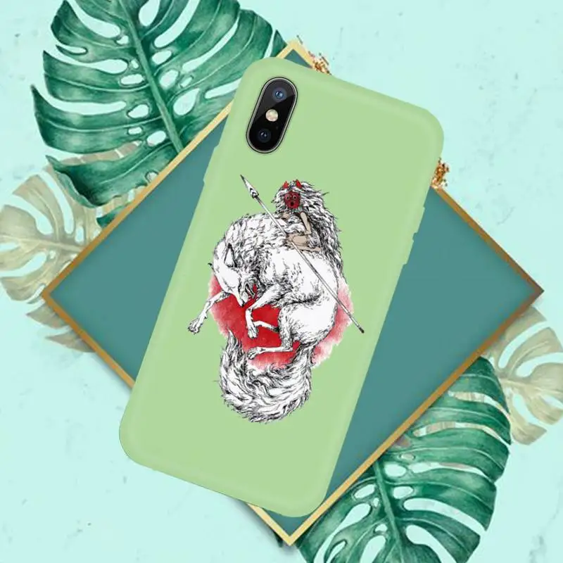 

Princess Mononoke Fantasy Anime Phone Case Candy Color for iPhone 6 7 8 11 12 s mini pro X XS XR MAX Plus