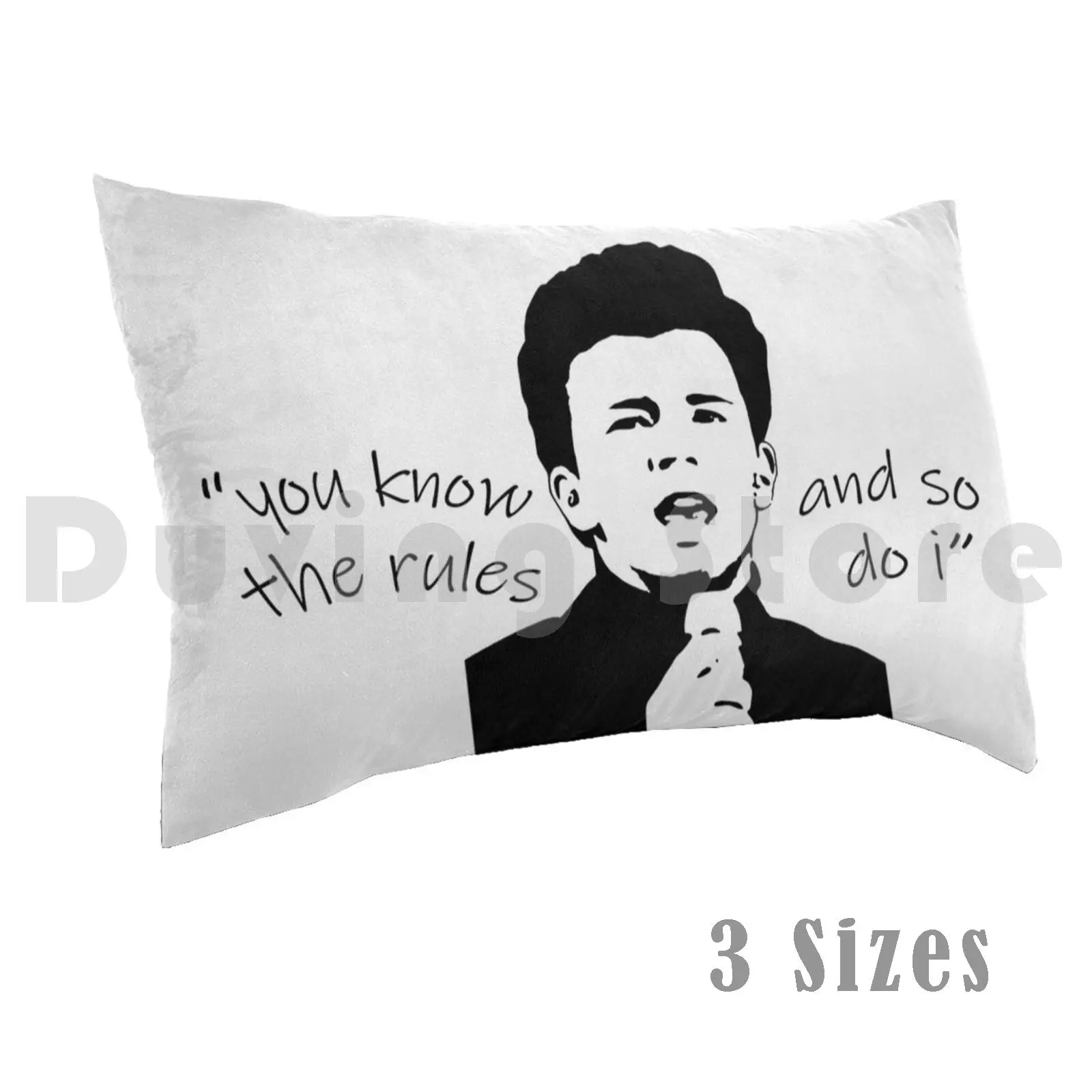 

Rick Astley's 2m Rule Pillow Case 20x30 inch Rick Astley 2 Meters Funny Pun Quarantine Song Lyrics Black