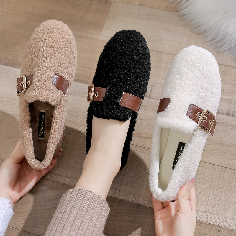 

Shoes Woman 2020 Round Toe Designer Brand Luxury Women All-Match Casual Female Sneakers Autumn Women's Moccasins Loafers Fur