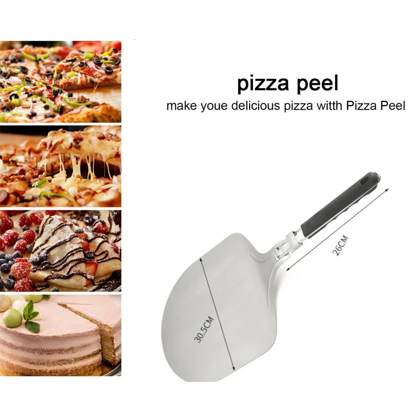 

Pizza Peel - Pizza Paddle with Folding Handle-Pizza Spatula 12Inch Accessory for Baking Homemade Pizza