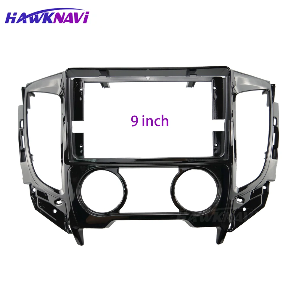 

9 Inch 2 Din Car Radio Fascia Frame for Mitsubishi Triton 2015 Manual AC Auto Dashboard Installation Trim Kit Audio Stereo Plate