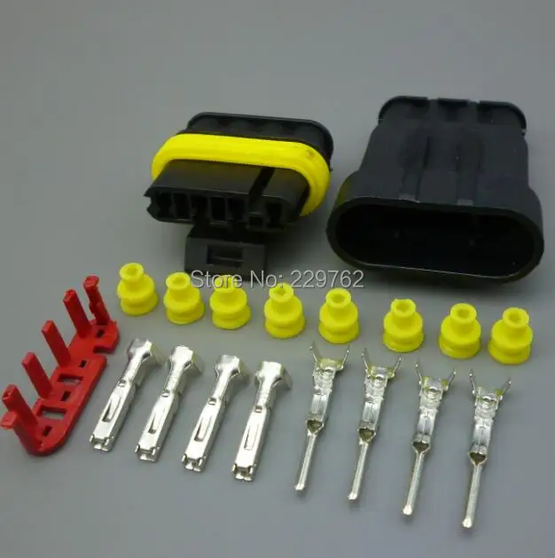shhworldsea 1sets 4 pin 1.5MM waterproof wire connector female male electric fuel pump harness plug 282106-1 282088-1 | Автомобили и