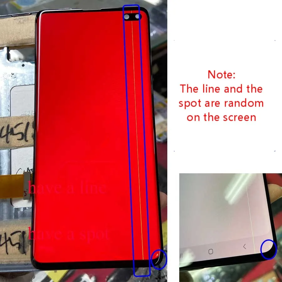 ЖК дисплей для samsung S10 + G975F Plus полоса линии точечный случайный на дисплее и