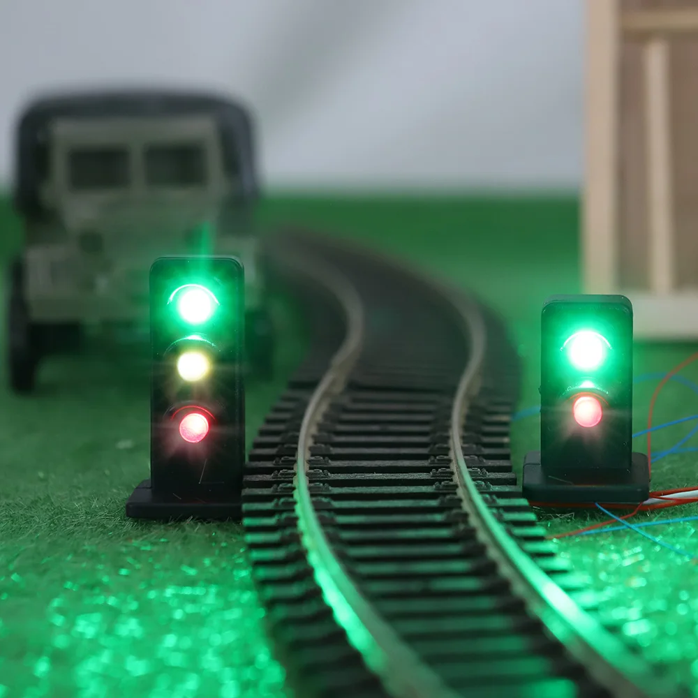 

DIY HO 1:87 Scale Railway Traffic Light Signal Model Lamp 3V Model Making Sand Table Architecture Building Layout Railroad Scene