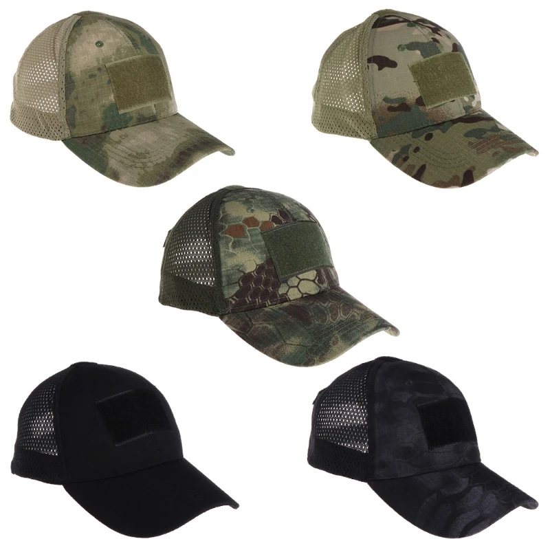 

Camouflage Mesh Breathable Baseball Cap Army Tactical Grid Bionic Sun UV Hats Q84C
