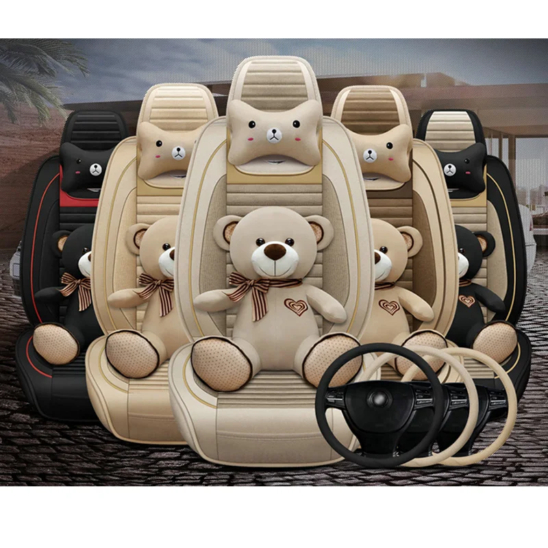 (Переднее и заднее) 5 сидений льняной чехол на автомобильное сиденье для Mazda 3 6 CX-5