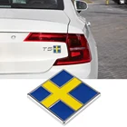 Автомобильный задний багажник, эмблема, логотип, наклейка с флагом Швеции для VOLVO XC90, XC60, S40, S60, V40, V60, V70, S80, S90, C30, T5, T6, аксессуары AWD