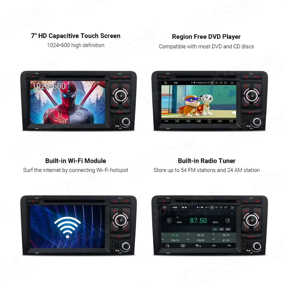 XTRONS Android 10 0 Qualcomm Bluetooth 5 автомобильное радио стерео DVD плеер GPS OBD TPMS для Audi A3 8P 2003 2012