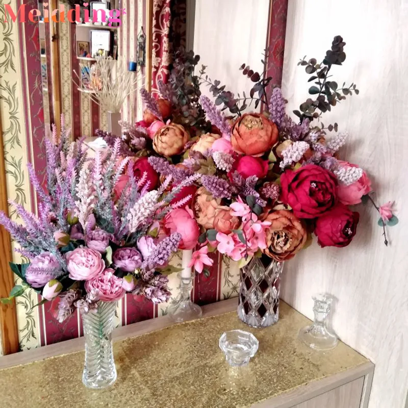 1 букет искусственных пионов украшение для дома и сада из шелковых цветов на день