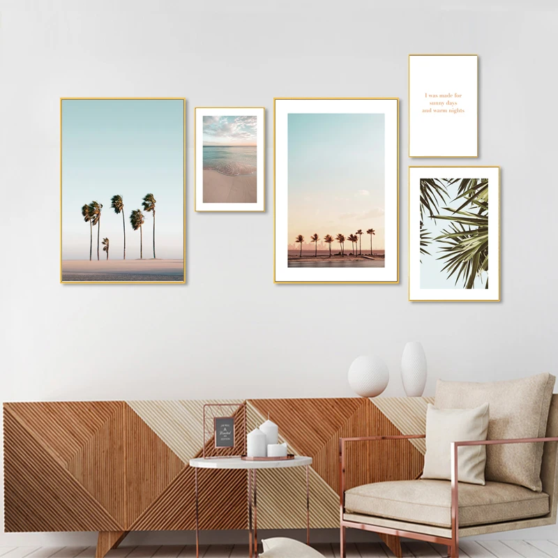 

Best Beautiful Sea Scenery Wall Art Canvas Paint Abstract Nordic Posters Minimalist Living Room Decor21-0202-15